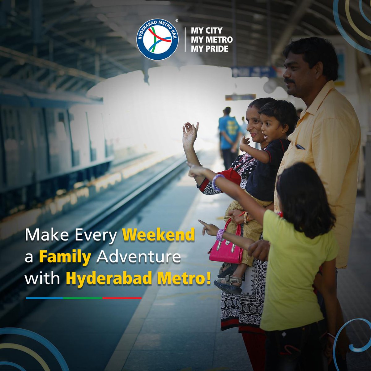 ltmhyd's tweet image. 🚇✨ Make every weekend a family adventure with Hyderabad Metro! From fun destinations to unforgettable moments, let the journey bring you closer. Gather your loved ones, hop on, and explore the city together! 🥳❤️ 

#familyfun #weekendadventures #hyderabadmetro #landtmetro