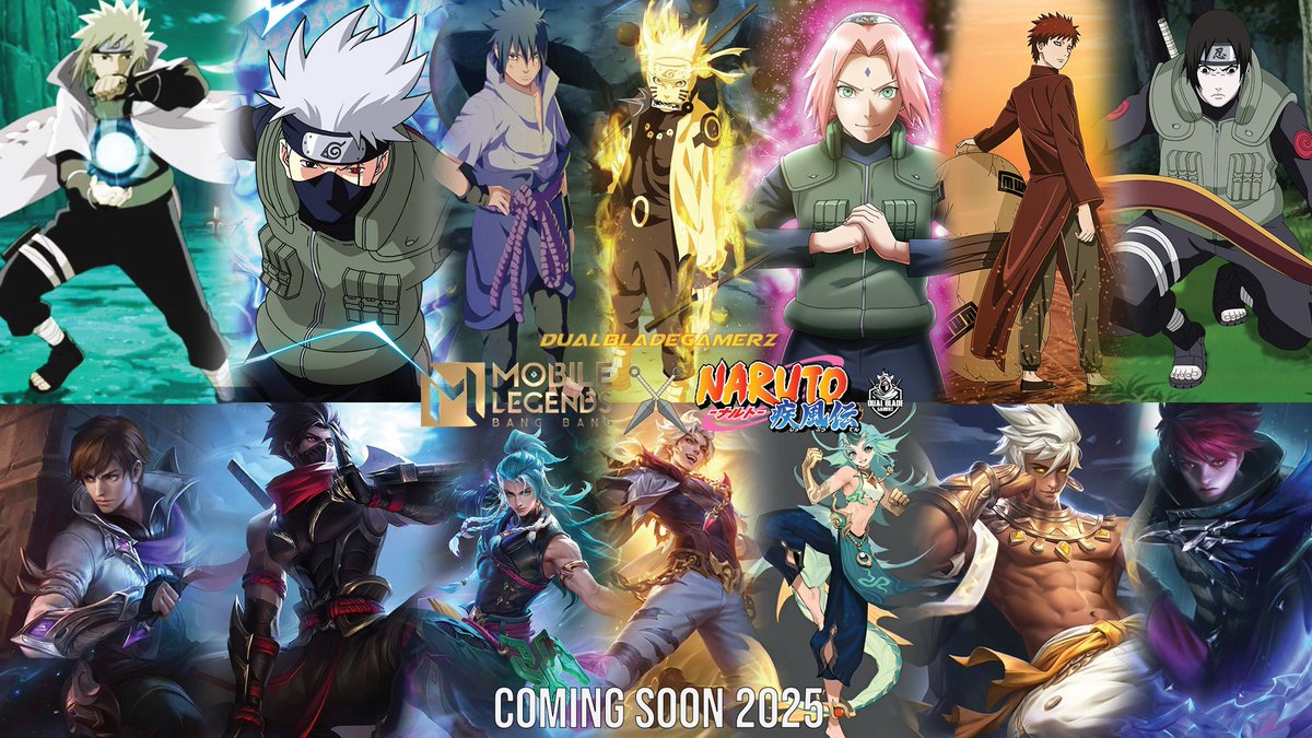 DBladeGamerz's tweet photo. Kolaborasi Anime Naruto 2025

👉Lukas : Naruto Uzumaki
👉Suyou : Sasuke Uchiha
👉Kalea : Sakura Haruno
👉Hayabusa : Kakashi Hatake
👉Gusion : Minato Namikaze
👉Vale : Gaara
👉Julian : Sai Yamanaka

Jangka tiba bulan Mac/April/Mei

#collaboration
#collab
#anime #NARUTO https://t.co/sYZjXE5eFt