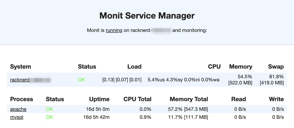 HelloAlberuni's tweet image. Playing with my VPS to learn Server Management.

Today I&apos;ve installed &amp;amp; configured Monit in the VPS to monitor different services.

#WordPress #VPS #Server