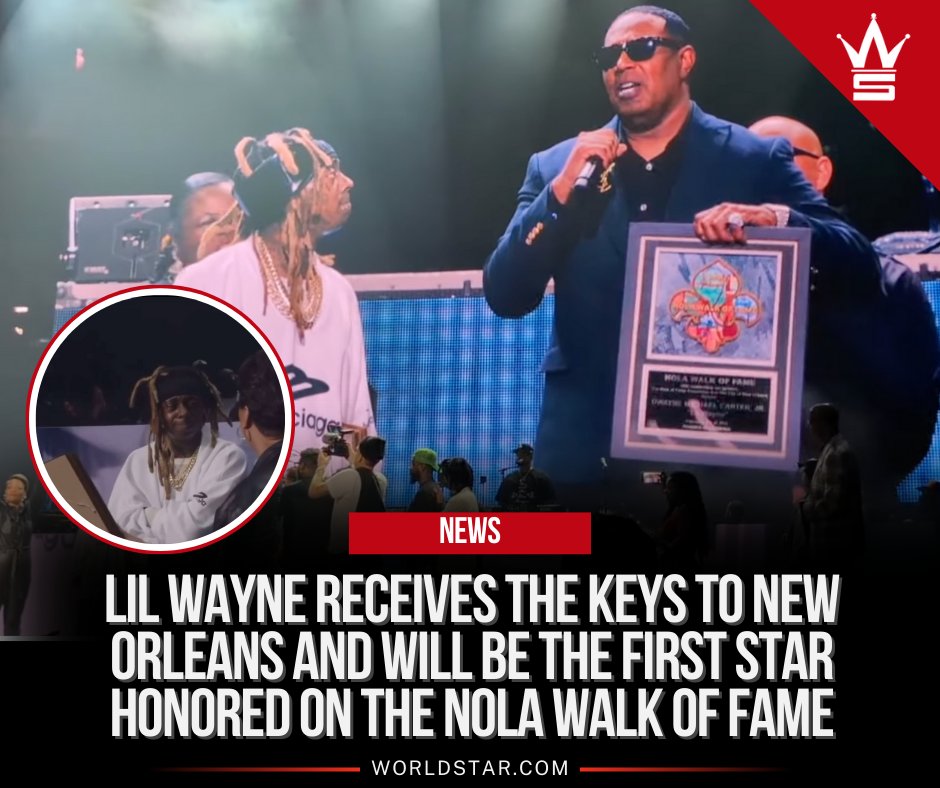 Congratulations #LilWayne! 🎉 He’s officially received the keys to the city of New Orleans and will be the first celebrity honored on the NOLA Walk of Fame on February 6, 2025! He was also honored with his own official 'Lil Wayne Day' on February 6th-7th. Congrats Wayne! 🎉🔥💯
