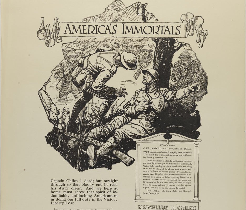Nov 3 1918 #OTD Captain Marcellus H. Chiles earns #medalofhonor for picking up the rifle of dead soldier and, calling on the men he was leading to successfully follow him across a stream, waist deep, in the face of machine gun fire en.wikipedia.org/wiki/Marcellus… x.com/ThisDayInWWI/s…