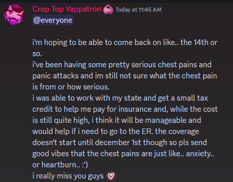 update on my hiatus: