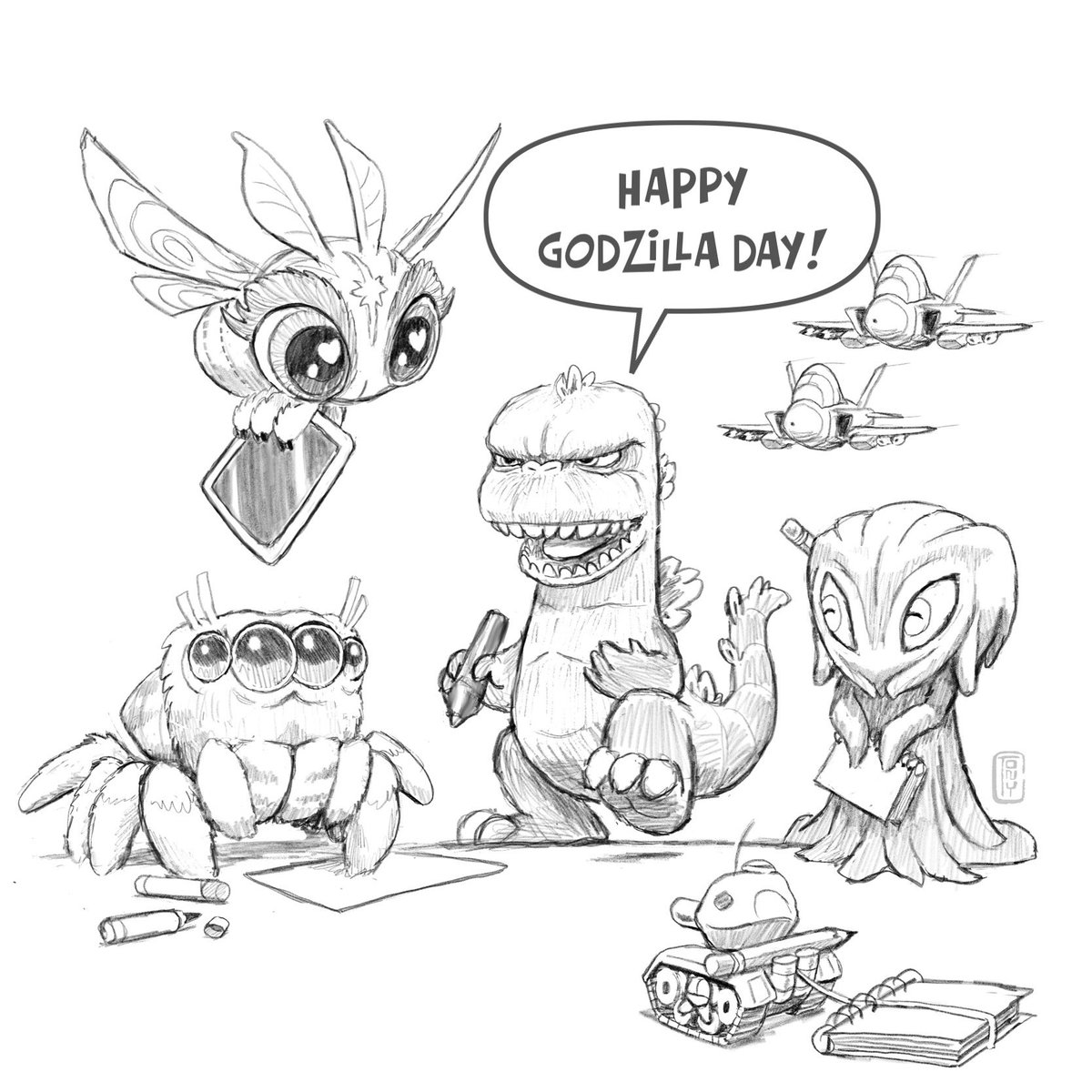 Happy #GodzillaDay2024 #godzilladay #godzilla 
#イラスト (#illustration) #ilustração #ilustración
#アート (#art) #arte #ゴジラ #gojira #怪獣 #kaiju