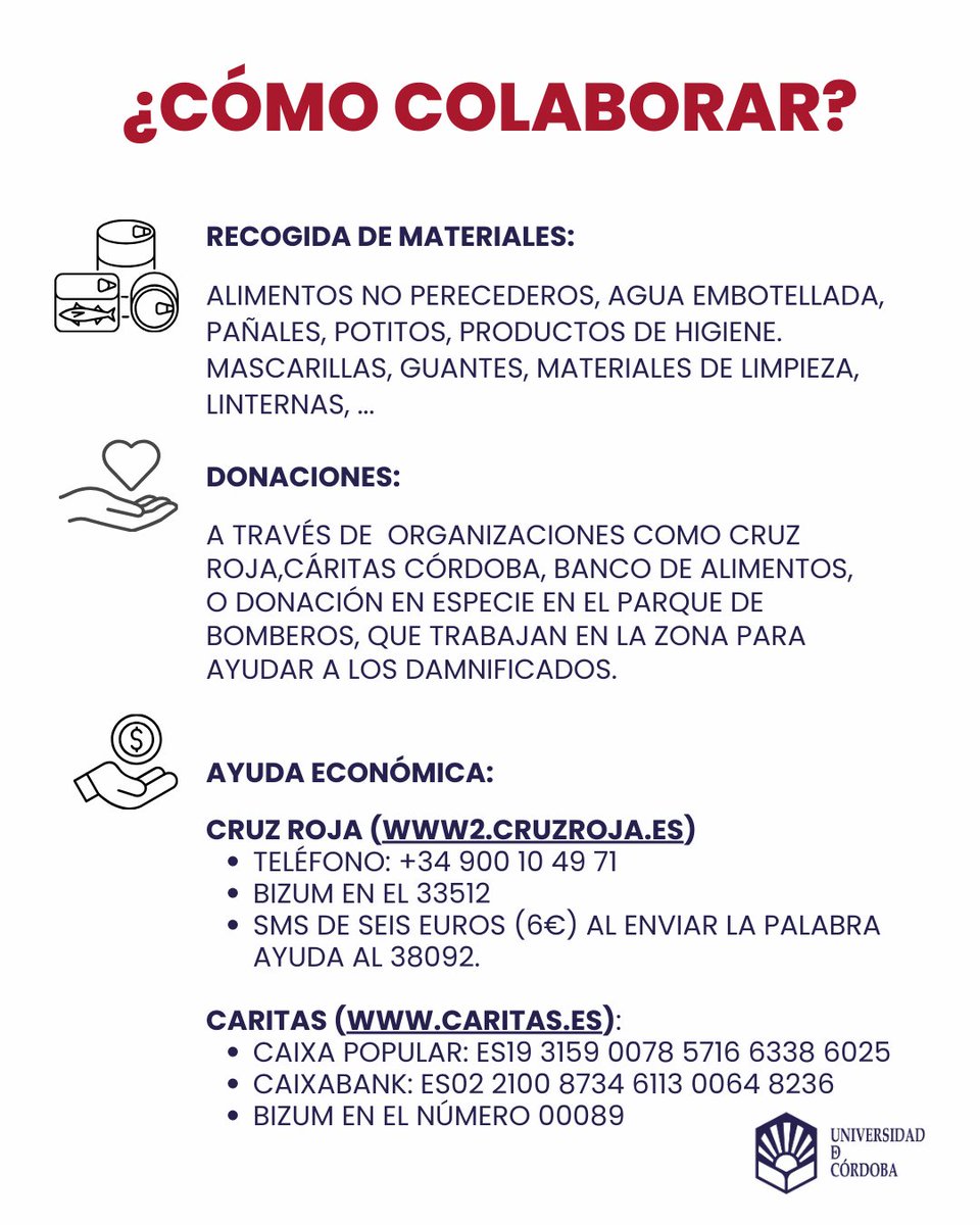 📢💙 ¡Solidaridad con Valencia! 💙🌧️

Desde la UCO nos unimos en apoyo a las personas afectadas por la DANA en Valencia. Los Consejos de Estudiantes coordinan recogidas solidarias. 

Si quieres colaborar, acércate a tu Consejo de Estudiantes y aporta tu granito de arena. 🙌🏼