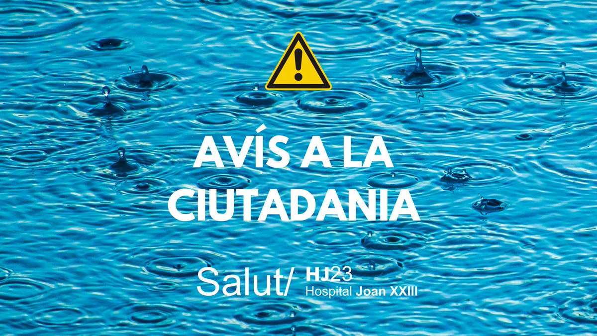 hjoan23's tweet photo. 🔴 Anul·lem tota l'activitat programada per aquest dilluns 4 de novembre a excepció de la quirúrgica, oncològica i la diàlisi, a causa de l'estat de risc meteorològic i seguint les recomanacions d' @emergenciescat

ℹ️Més informació: https://t.co/20VrmYzwRR https://t.co/LHGoKTvdH6
