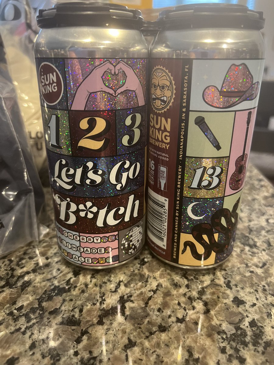brookie8281's tweet photo. Still holding out hope that the resellers drop tix since I can’t find a legit person selling them. But did get some merch and went to @SunKingBrewing to get the 1,2,3 Let’s Go B*itch, Ale! So damn cute!! Love it!! #IndyTSTheErasTour https://t.co/HafOTXMctg