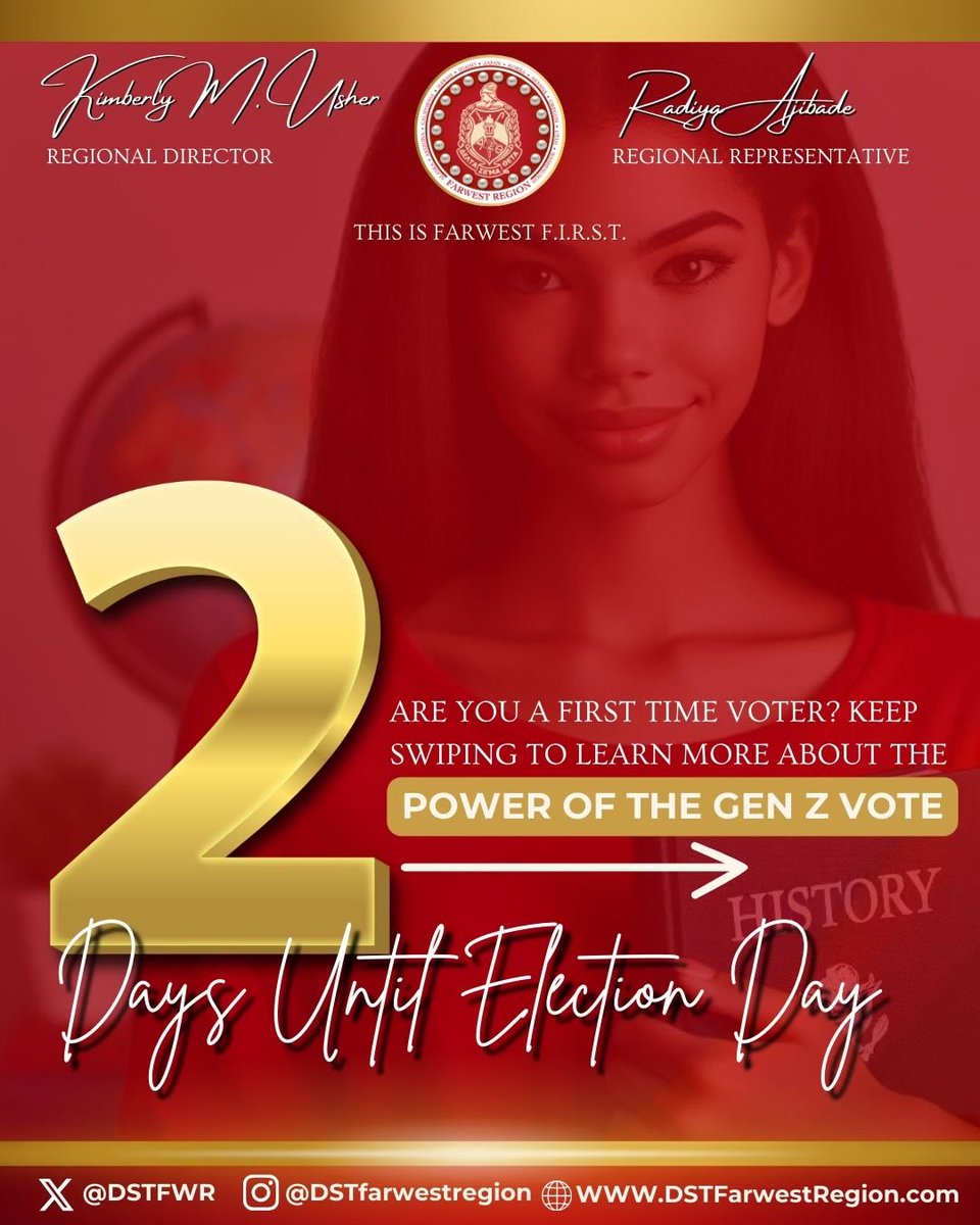 DSTFWR's tweet image. Do you know any young voters that might need some encouragement? Like and share this post with at least two young voters today as a reminder that their vote is powerful! We hope to see you all at the polls in 2 days on Election Day.