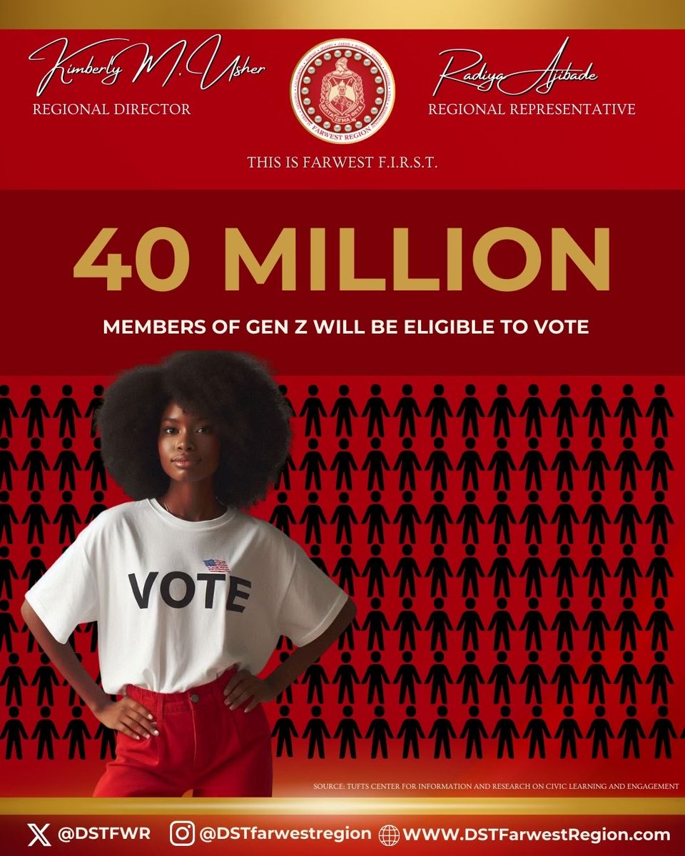 DSTFWR's tweet image. Do you know any young voters that might need some encouragement? Like and share this post with at least two young voters today as a reminder that their vote is powerful! We hope to see you all at the polls in 2 days on Election Day.
