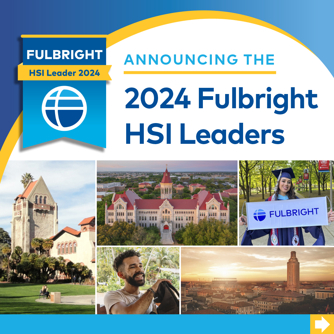 FulbrightPrgrm's tweet image. 🎉 Congratulations to the 2024 #Fulbright HSI Leaders!
@ECAatState has recognized 50 Hispanic-Serving Institutions (HSIs) for their outstanding engagement with the Fulbright Program. Learn more: fulbrightprogram.org/hsi/