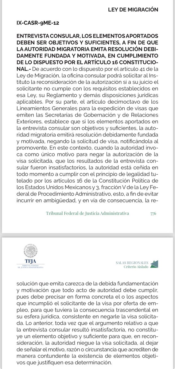 Se debería reformar la ley de migración en el sentido de que la persona que solicita una visa se le entregue por escrito todo lo que le preguntaron y lo que respondió. Así se garantizaría el debido proceso y la seguridad jurídica. <a href="/INAMI_mx/">INM</a> <a href="/CC_INM/">Consejo Ciudadano del INM</a> <a href="/SEGOB_mx/">Gobernación</a> <a href="/SRE_mx/">Relaciones Exteriores</a>