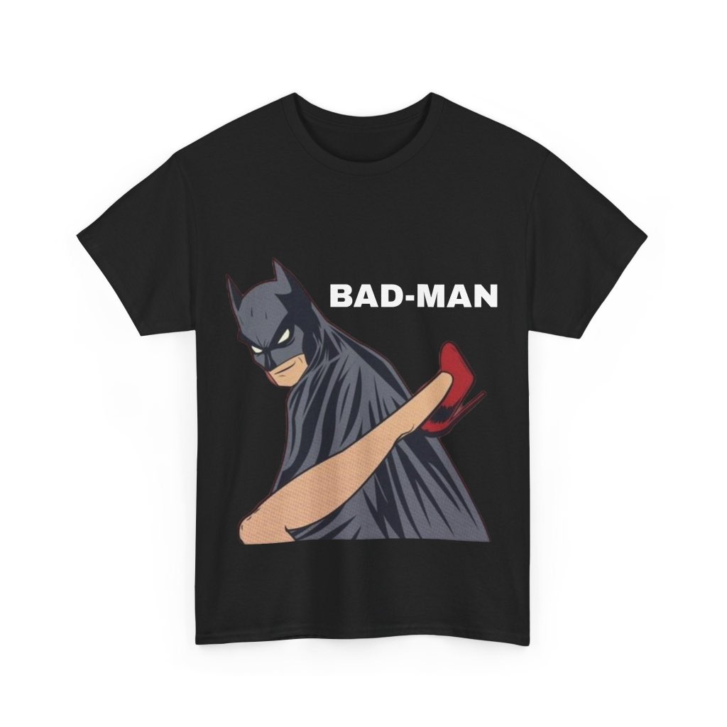 Styloxis_'s tweet photo. When the Dark Knight goes 'Bad-Man' 😆 Snag this fun tee for £15.99 at https://t.co/GEEKLF8vBo 
.
#BadManTee #Styloxis #ComicTwist #QuirkyFashion https://t.co/CGoehPvQFg