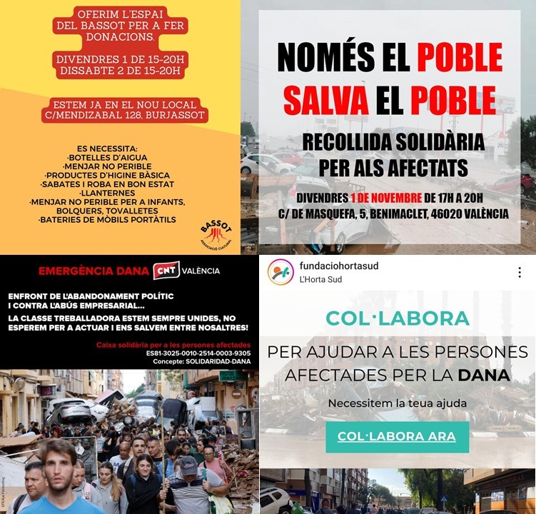 Jorge @jorgertolosa.bsky.social (@jorgertolosa) on Twitter photo Mov. socials valencians, org. antifeixistes, feministes, anticapitalistes i antiracistes, sindicats de classe o ateneus estan organitzant el #SuportMutu i la resposta solidària
I incomptables militants ajudant sobre el terreny
➕difusió i➖afavorir algoritmes de l'extrema dreta Mov. socials valencians, org. antifeixistes, feministes, anticapitalistes i antiracistes, sindicats de classe o ateneus estan organitzant el #SuportMutu i la resposta solidària
I incomptables militants ajudant sobre el terreny
➕difusió i➖afavorir algoritmes de l'extrema dreta