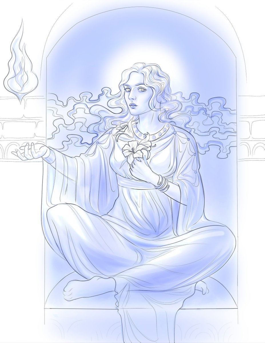 TolkienOTD's tweet photo. Tolkien character of the day is Nienna from The Silmarillion! Requested by @AbigelGabriella 
Art credit to lorica-art
https://t.co/EfG0dk7PwB https://t.co/DeAsIBxeRn