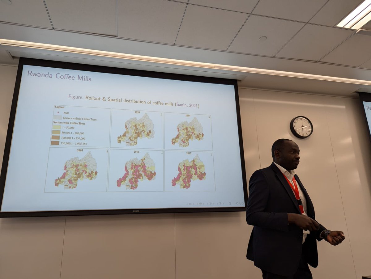 Global Action for Policy (GAP) Initiative (@gap_nu_) on Twitter photo #NEUDC2024
Presenter <a href="/AimableNsabima1/">Aimable Nsabimana</a> studies the local effects of “agro-industries” on human capital accumulation, exploiting the rollout of Rwanda’s coffee mills. He finds positive impacts on student performance, concentrated exclusively in rural areas. #NEUDC2024
Presenter <a href="/AimableNsabima1/">Aimable Nsabimana</a> studies the local effects of “agro-industries” on human capital accumulation, exploiting the rollout of Rwanda’s coffee mills. He finds positive impacts on student performance, concentrated exclusively in rural areas.