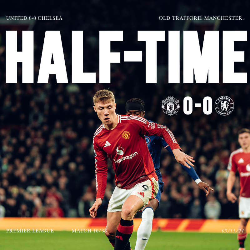 ManUtd's tweet photo. Level at the break ⏸️

#MUFC || #MUNCHE