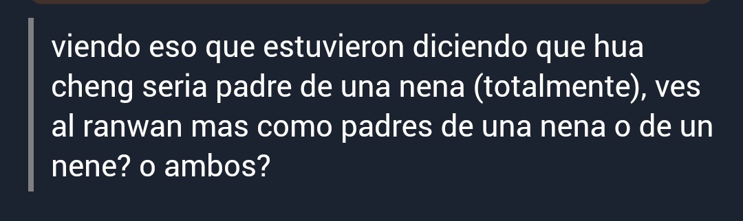 Yunzzelf's tweet photo. Creo que todo el fandom estamos de acuerdo, es como un acuerdo tácito entre todos, que el RanWan tendria una hija, ellos están hechos para tener una niña. Una princesita que sería la luz de sus ojos y su vida. No hay más, pueden tener más hijos (aunque personalmente creo que solo tendrían uno), pero el primogénito debe ser una niña.

También creo que todos concordamos en que la niña sería la viva imagen de Chu Wanning con los ojos y la personalidad de Mo Ran, aunque tendría el temperamento de Chu Wanning. 🥺
 #tellonym  https://t.co/oOJFthmQgt