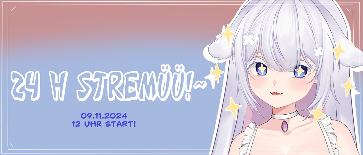 _Miinyu's tweet photo. 24 Stunden Live Stream! ❤️‍🔥 
🗓️09.11🤍 
🗓️12 Uhr Startoo! 🌸
#GERVtuber  #Vtuber https://t.co/C34tkcgruk