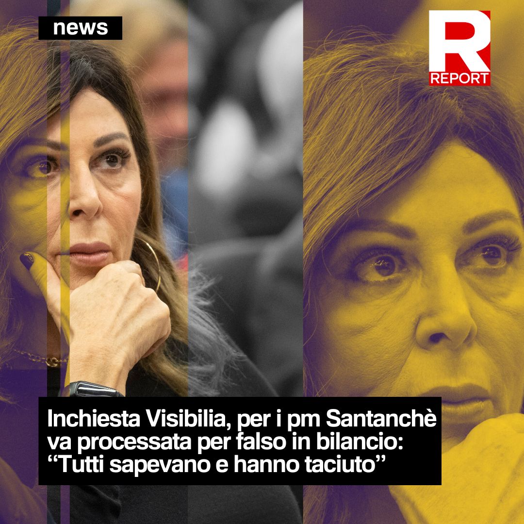 Flexgrimmy_'s tweet photo. "Tutti sapevano e hanno taciuto", compresa la ministra del Turismo, Daniela Santanché, che "partecipava a tutte le riunioni": è quanto, viene riferito da fonti legali, hanno detto i pm nel loro intervento in cui hanno ribadito la richiesta di mandare a processo Santanché e altri co-imputati per le accuse, a vario titolo, di falso in bilancio legate alla presunta mala gestione di Visibilia Editore, Visibilia Editrice e Visibilia in liquidazione. 

La richiesta di processo riguarda, in particolare, 15 persone più la ministra Santanché (un indagato ha chiesto ha di patteggiare) mentre le società hanno concordato la sanzione amministrativa (una sorta di 'patteggiamento' su cui deve esprimersi  il giudice), ma sul destino di tutti gli indagati deciderà, non prima di fine novembre, la giudice Magelli: l'ultima udienza in calendario, infatti, è stata fissata per il 26 novembre prossimo..