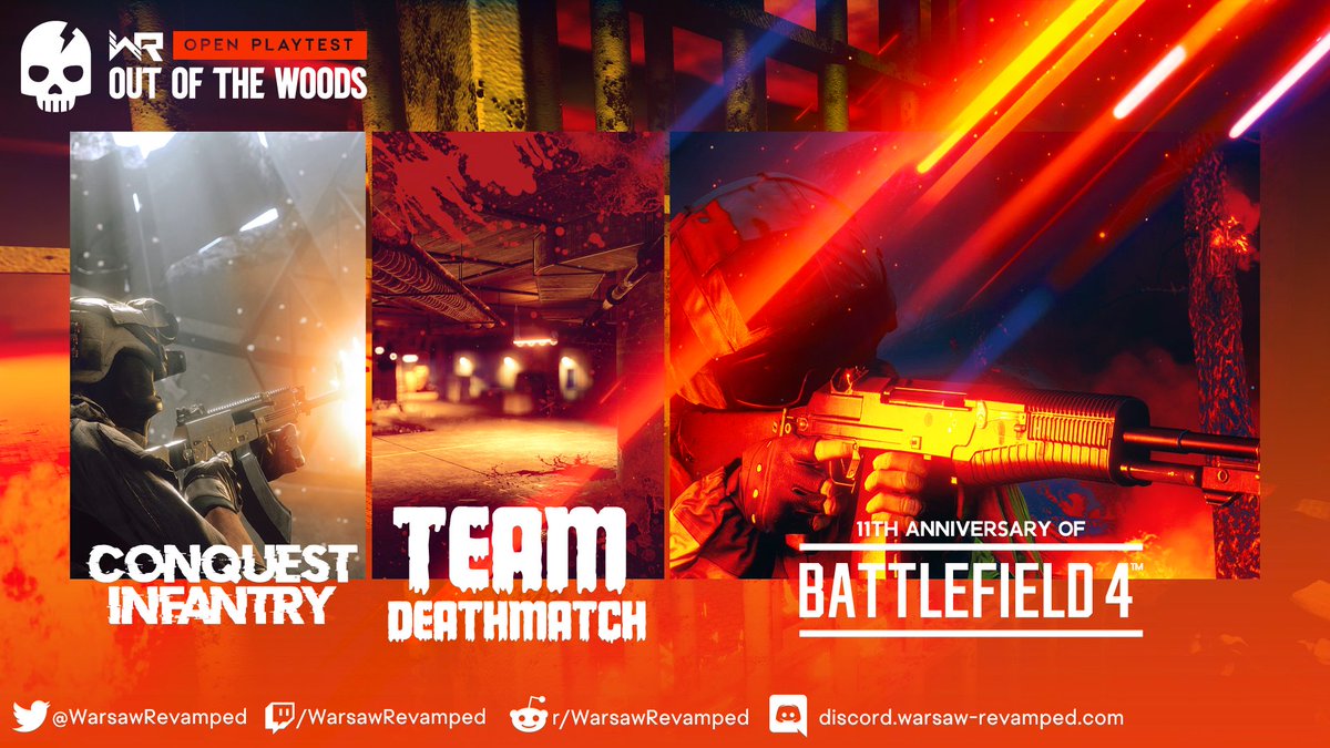 WarsawRevamped's tweet image. 𝗙𝗜𝗡𝗔𝗟 𝗘𝗩𝗘𝗡𝗧 𝗜𝗦 𝗟𝗜𝗩𝗘 𝗡𝗢𝗪!
This is your last chance to jump in and experience the intensity and enhancements of Warsaw Revamped before the playtest wraps up.

Lock and load! 🧡
#WarsawRevamped #Battlefield4 #Battlefield