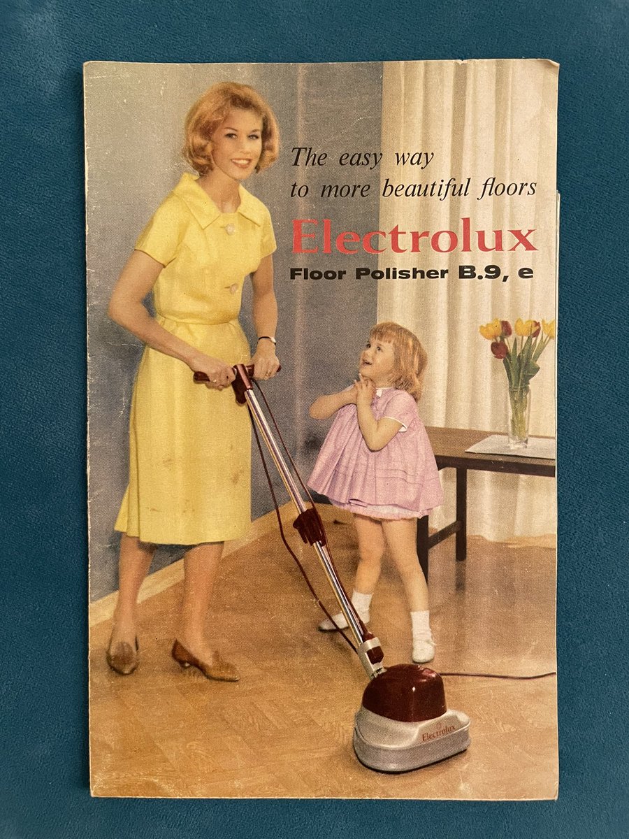 My ancient Electrolux floor polisher died today after over 5 decades of faithful use. I can’t say that I ever looked at my mother like this when she used it though #DomesticBliss