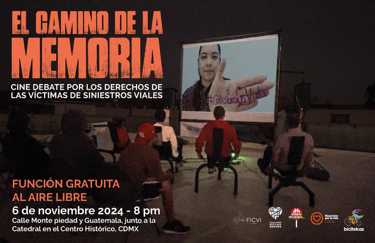 Concluiremos este MoviliTour #NoMásMuertesViales con la exhibición de cortos sobre seguridad vial en América Latina en Centro Histórico ¡En #Mexico y toda America Latina #HacemosEquipo para que se entienda que tenemos #DerechoALaMovilidad con #SeguridadVial!