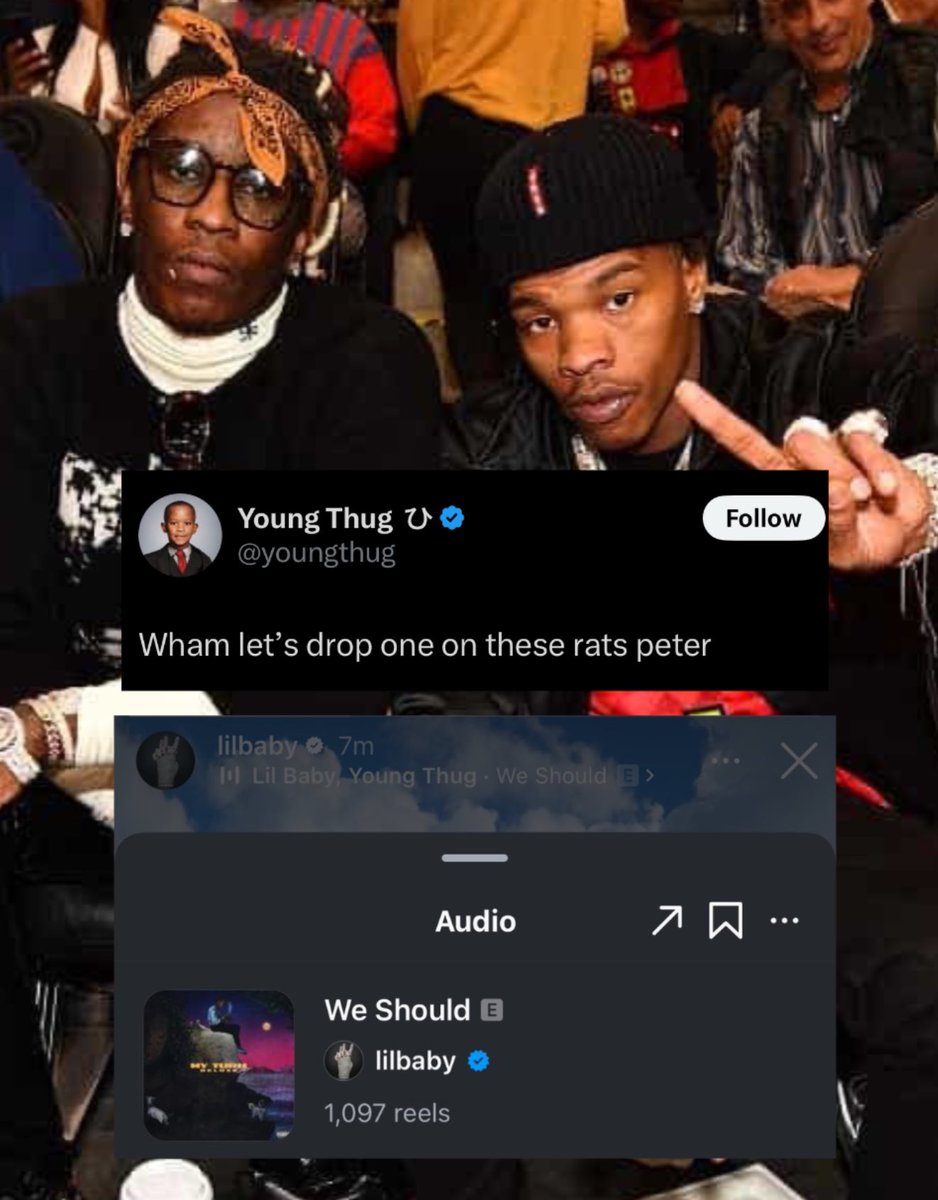 Lil Baby seemingly responds to Young Thug's tweet on them making music  together again.