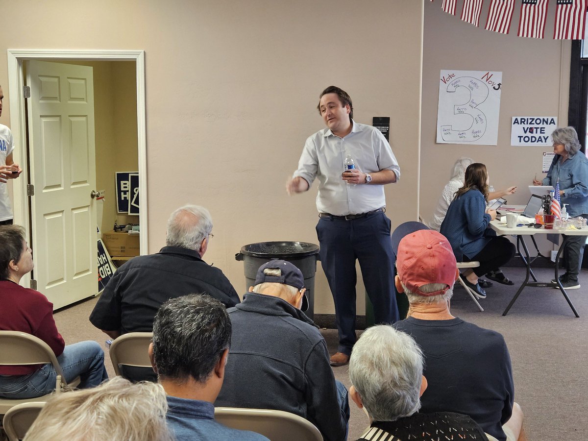 Greg rallied volunteers at Sun City before phone banks and canvassing to get out critical Democratic and Independent voters that will deliver victory to Harris, Gallego, Whitten and Reproductive Freedom.

Come out to volunteer today, Monday and Tuesday or donate now to fund these
