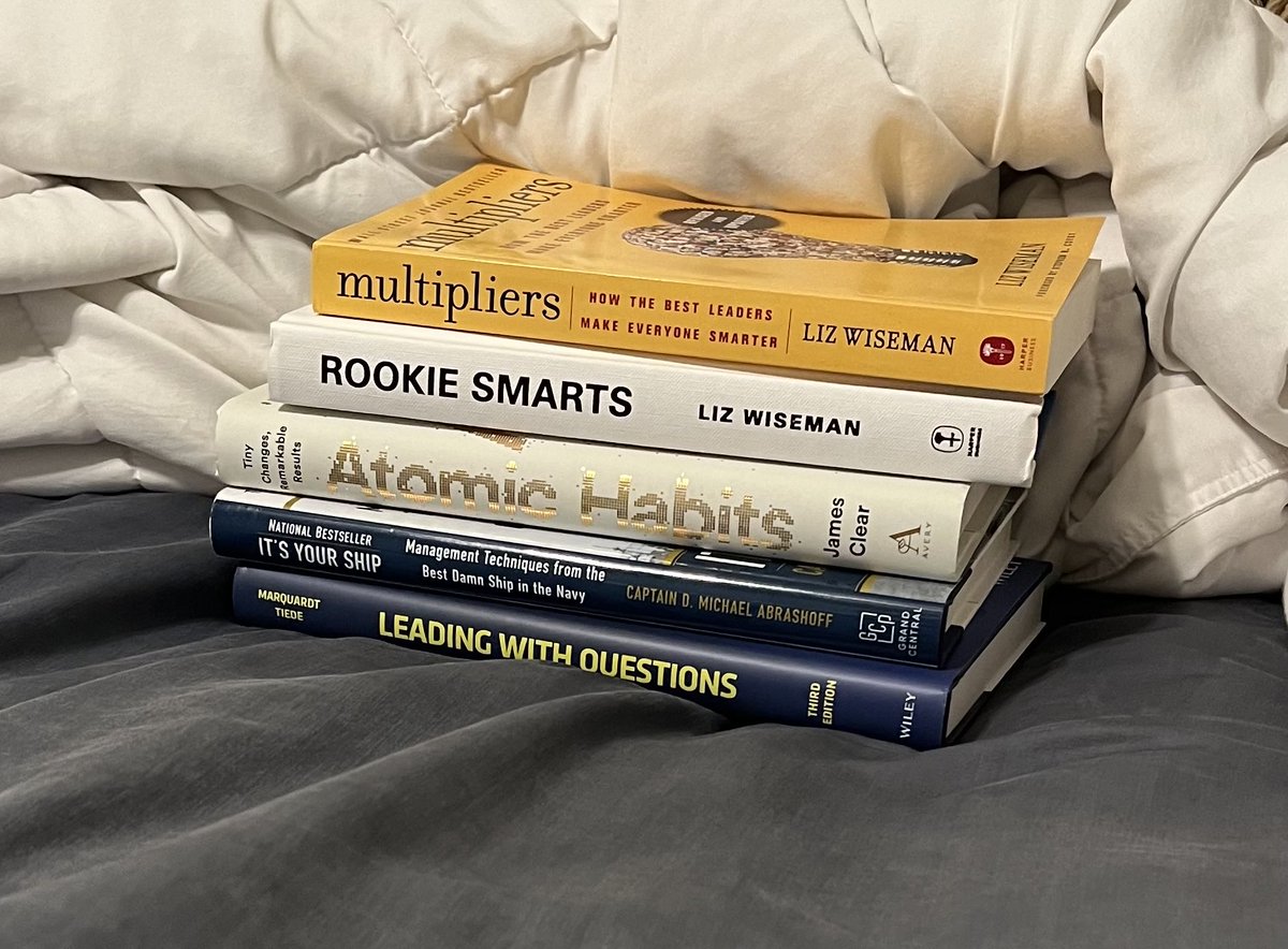 10Hicks2's tweet photo. PD with @adamwelcome brings more reading recommendations! Added two more to my nightly reading Atomic Habits by @jamesclear and It’s Your Ship by Capt. D. Michael Abrashoff. Just finished Rookie Smarts by ⁦@LizWiseman⁩ Leaders never stop learning! https://t.co/KPjFQvTGY2