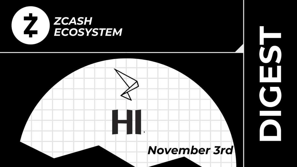 ZecHub's tweet photo. Catch up on the latest ⓩ news and events!
@ZcashFoundation Zebra 2.0.1 release #NU6 ⌛️
@Jswihart & @nuttycom on @BTCTKVR podcast 🔥
Network Sustainability Mechanism 𝕏 space
📅Tuesday 5th 18:00 UTC
Nov 3rd Digest: https://t.co/atOOtrgs9k https://t.co/xATZHgZQVV