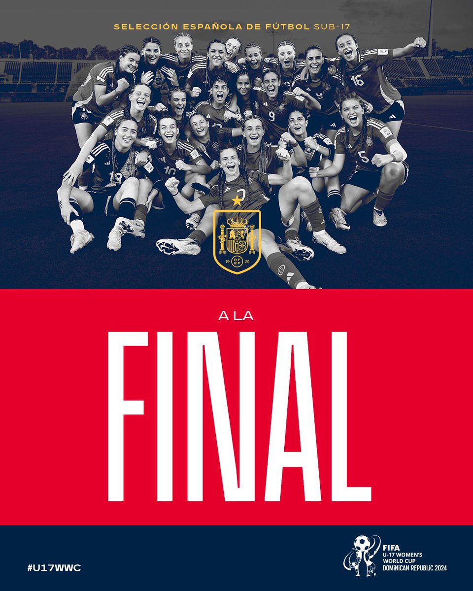 Tras nuestra victoria ayer contra el Eibar 🙌🏻 hoy toca poner la atención en nuestras compañeras de la Selección Sub-17, que a las 23h juegan la final del Mundial contra Corea del Norte!! 💪🏻💪🏻

Mucha suerte y a revalidar ese título!!! 🍀