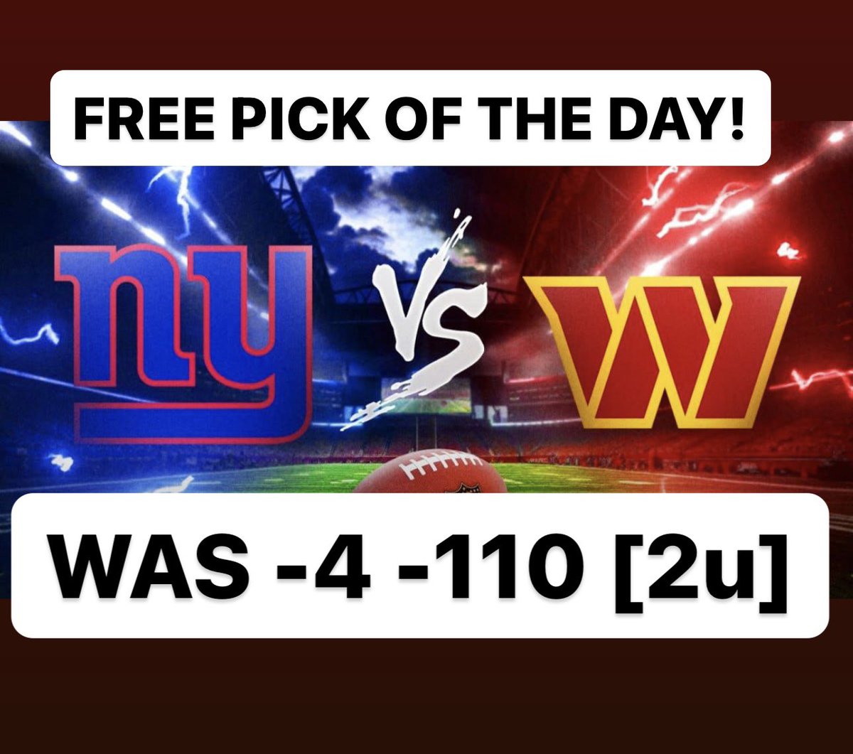 SportPOTD's tweet photo. TAIL OR FAIL!

#gamblingtwitter #freepicks #bettingtips #sportsbets #sportsbettingadvice #sportsbetting #NFL  #picks #nba #betting #gamblinginstagram #SportsPicks #winning #gambling #tips #ncaaf #football #money #NCAA #football #Commanders #giants https://t.co/ebHKwKkh8i