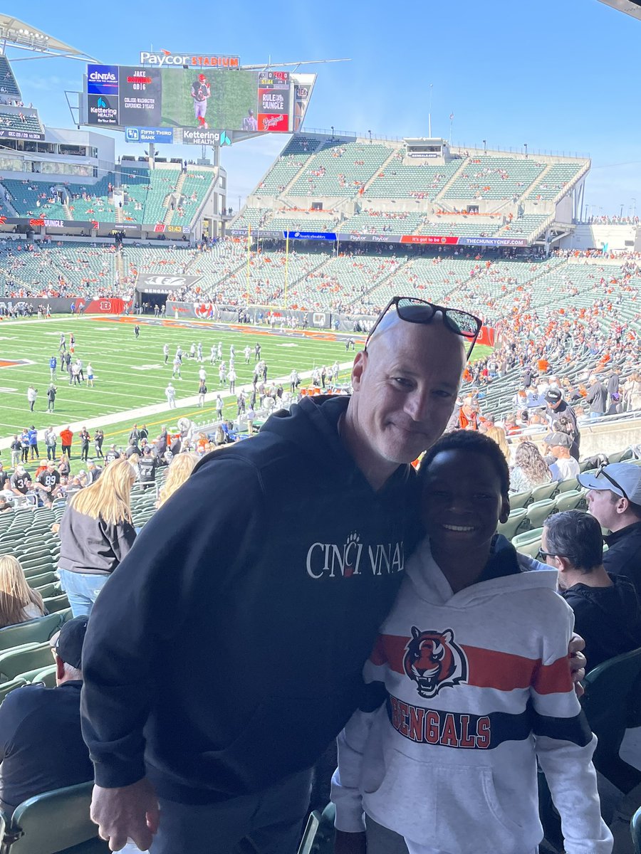 BMSHS_Principal's tweet photo. AJ’s first ever @Bengals game!  #RuleTheJungle https://t.co/3CnT6W5KqN