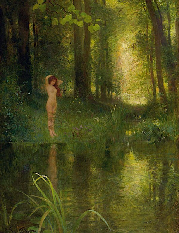 Nu dans un sous bois (Nude in the woods) by Victor Gabriel Gilbert (French artist, 1847-1933)
