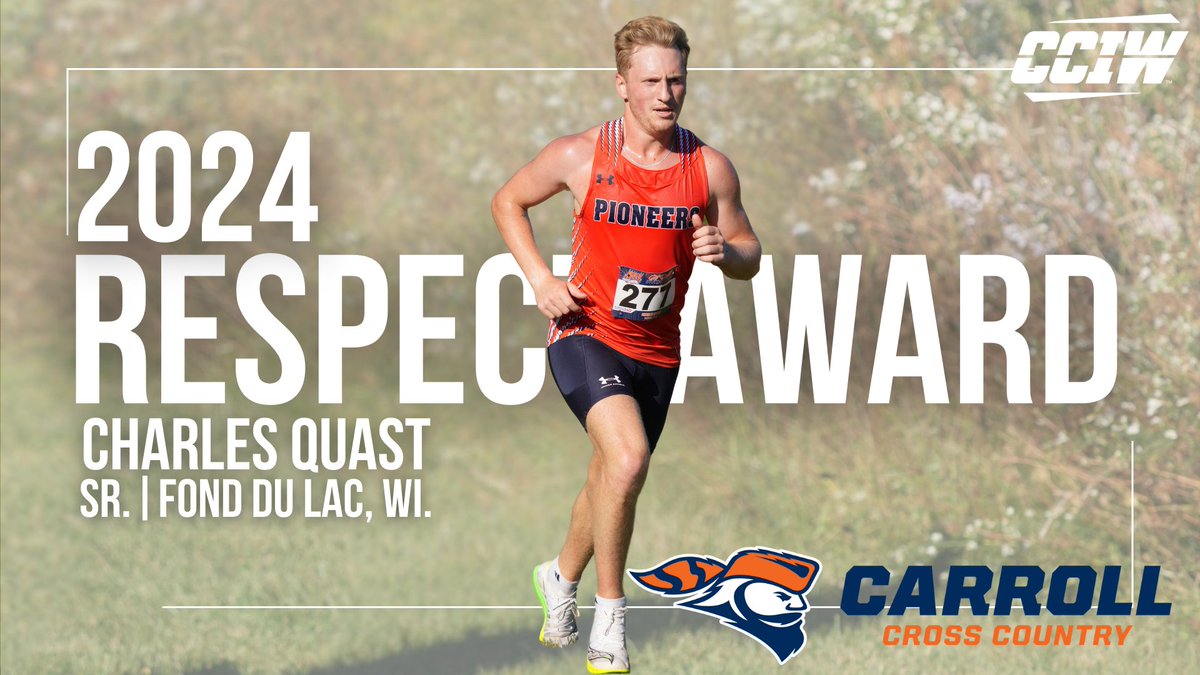 pio_athletics's tweet image. As part of the annual All-Conference team, the CCIW selects 1 player from each school to represent their institution as the CCIW RESPECT Award recipient. This year's representative for Carroll's Cross Country teams are Charlie Quast and Brooke Davies.

#congrats #GoPios #RESPECT
