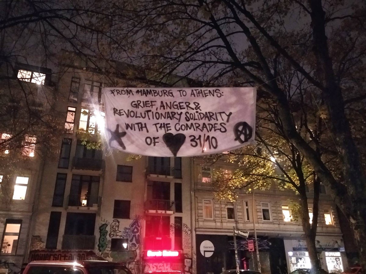 giannisg81's tweet photo. From Hamburg to Athens: Grief, Anger &amp; Revolutionary Solidarity with the Comrades of 31/10

#antireport https://t.co/PvH7qbaCt5
