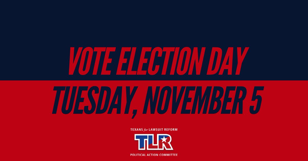 TLRPAC's tweet image. Election Day is fast approaching. Check out TLRPAC’s endorsed candidates and make a plan to VOTE on Tuesday, November 5! bit.ly/3U2au3E
#txlege #txcourts #txjudges