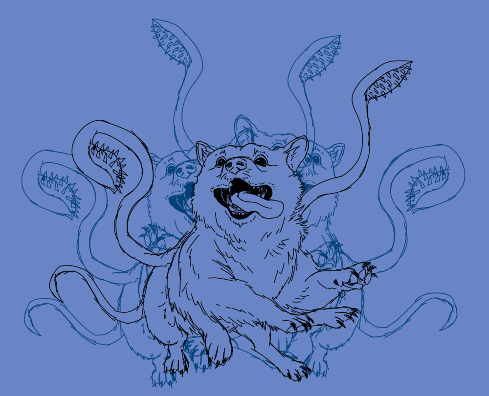 0eildelune's tweet photo. I have drawn a terrible thing... Behold, the majestic Displacer Corgi #dnd https://t.co/HMmeo2kggF