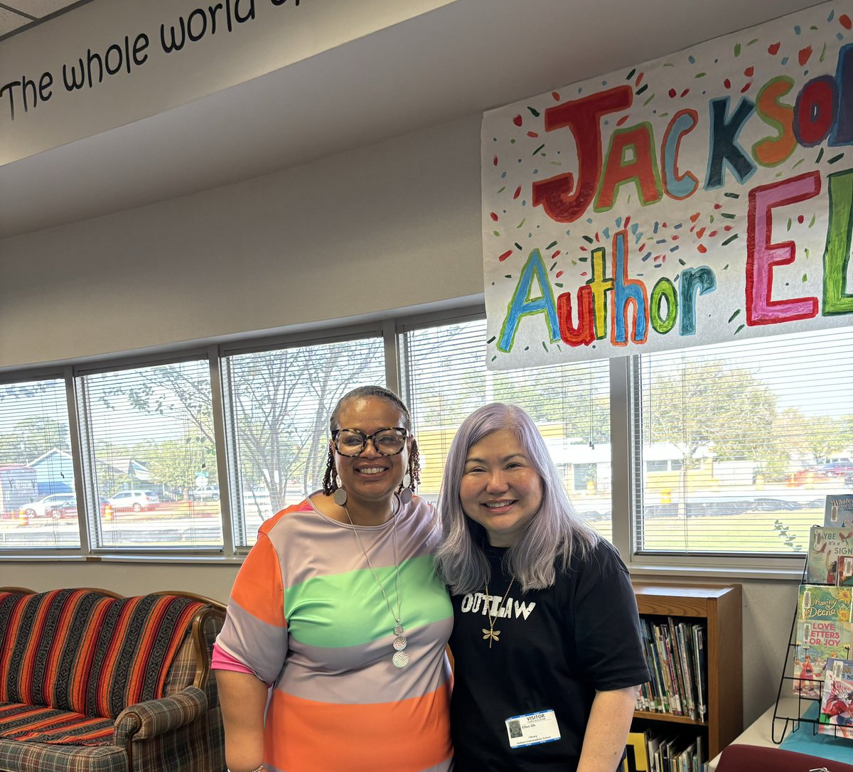LibraryWildcats's tweet photo. Thank you @ElloEllenOh for your memorable, inspiring, and witty presentation. The students enjoyed it immensely. 😊Your words touched them. #pisdreads #wildcatlibrary #authorvisit #middlegradeauthor #middlegradebooks #weneeddiversebooks #schoollibrarians #schoollibraries https://t.co/InP4OEZFmS