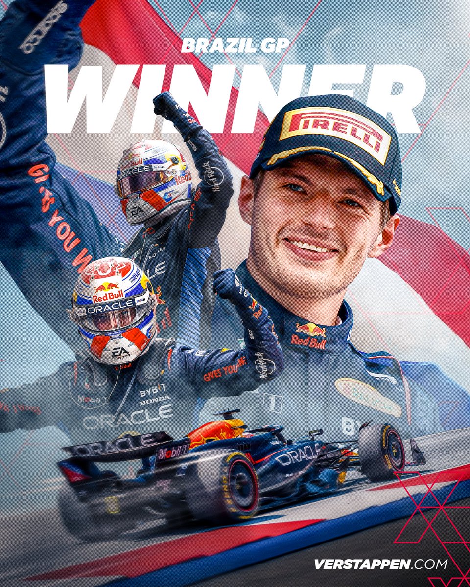 𝐋𝐄𝐓'𝐒 𝐆𝐎𝐎𝐎! Max 𝐖𝐈𝐍𝐒 the #BrazilGP 🇧🇷 after an absolute masterclass in the rain 🤩🌧️