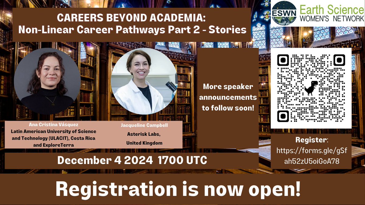 Registration is now open for Part 2 in our Two Part Careers Beyond Academia sub-series on Non Linear Career Pathways!

We will be joined by 3 speakers who have had non-linear features to their career paths 😃

📅December 4 2024
🕔1700 UTC
Register: forms.gle/QuC2LDMkoBk4UP…

(1/3)