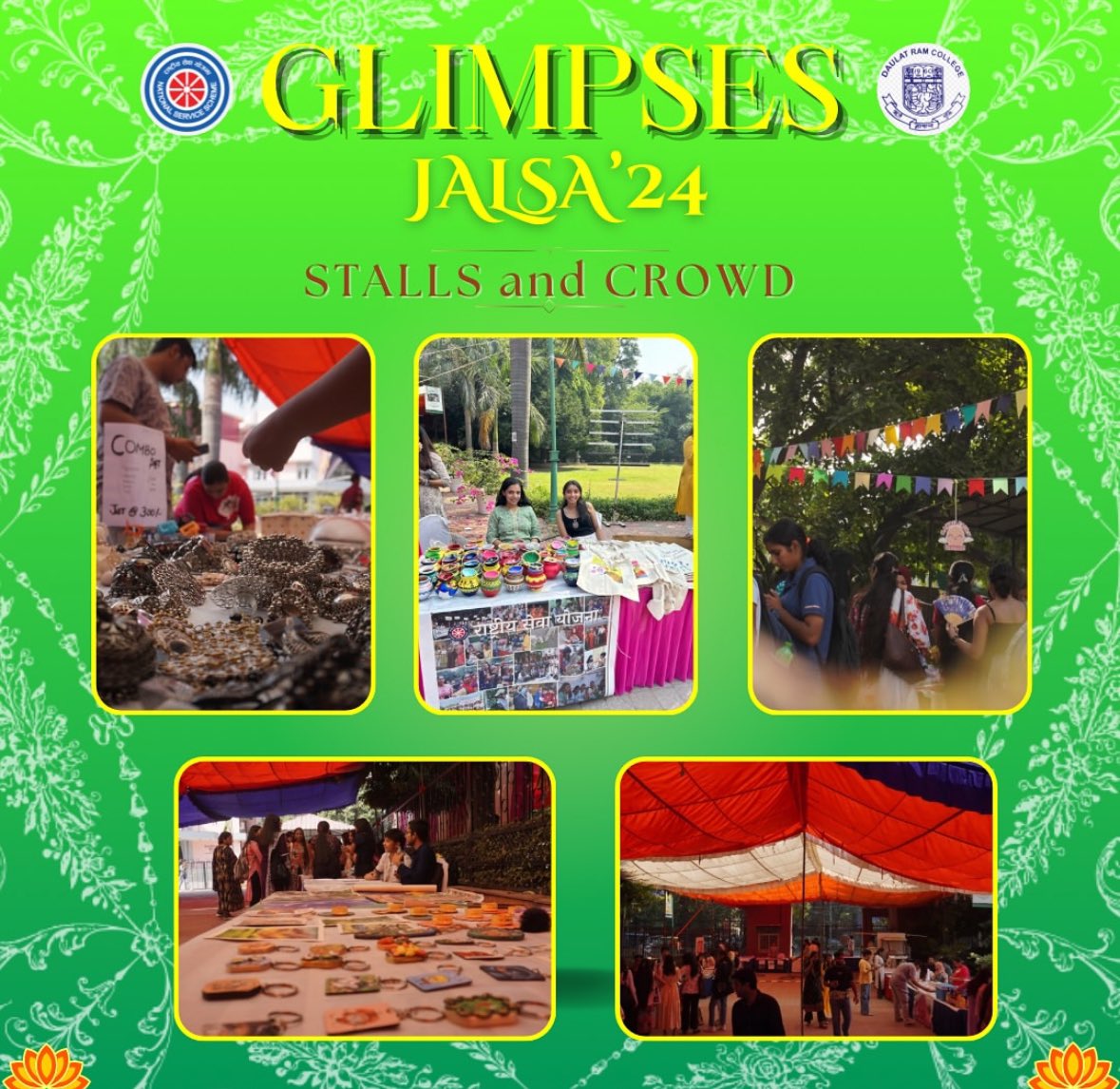 nssdrc_'s tweet photo. The vibrant energy of JALSA’24-‘ संकल्प सेवा उत्सव ‘ organized by NSS Unit of Daulat Ram College filled the air as crowds flocked to the stalls, celebrating the essence of community and creativity! 🎉✨ https://t.co/n92yLWsmTz