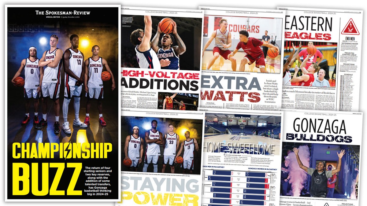 ElhueSmails's tweet photo. Don't miss today’s College Basketball section packed with stellar work by our ⁦⁦@SpokesmanReview⁩ staff, print design by ⁦⁦@connorvndrwyst, photos by ⁦@cmulvany⁩ and web design by ⁦@NewquistTaylor⁩. ⁦

https://t.co/dvvAiQvPAT https://t.co/xxN6wkwfWL