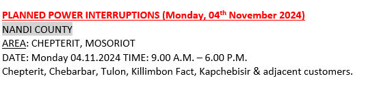 Hello, these areas will be affected by scheduled power interruptions tomorrow: ^BT