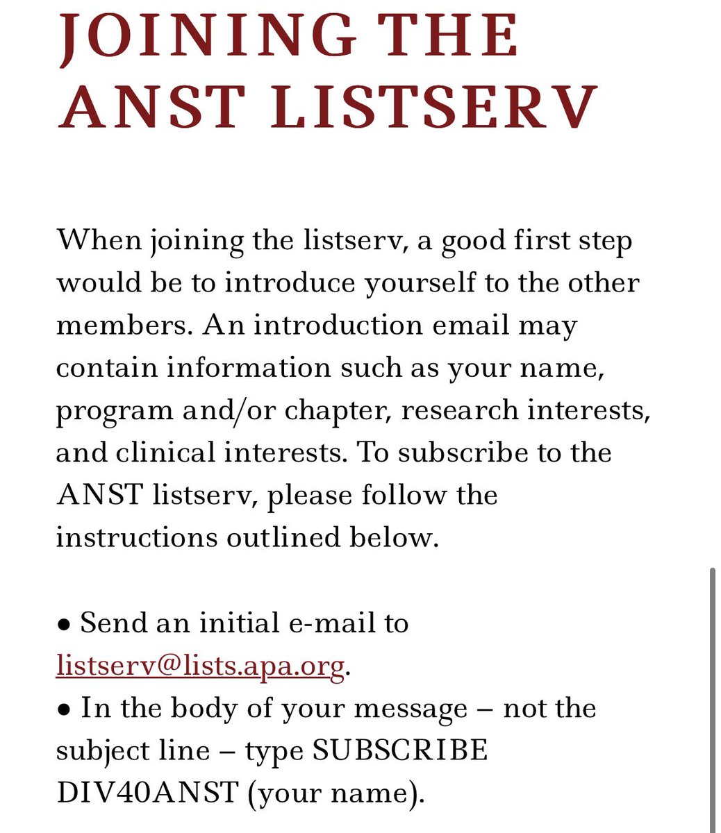 Are you applying to neuropsych postdocs/fellowships? Want access to a prepared list of all postdoc announcements sent right to your email with weekly updates? JOIN THE ANST LISTSERV TODAY! 
scn40.org/anst/anst-list…