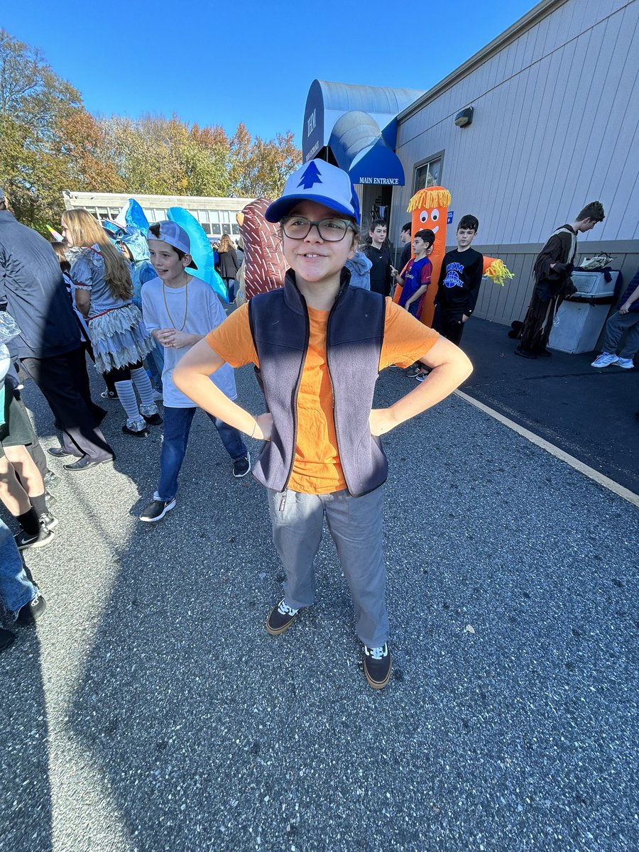 Last night Charlotte drew her friends Emma &amp; Sophia as well as herself and her sister in Gravity Falls style. I think she crushed it! That’s Emma holding the drawing of her and her sister. Also Charlotte as Dipper for Halloween. <a href="/ComicBookYeti/">Lo the Comic Book Yeti</a>