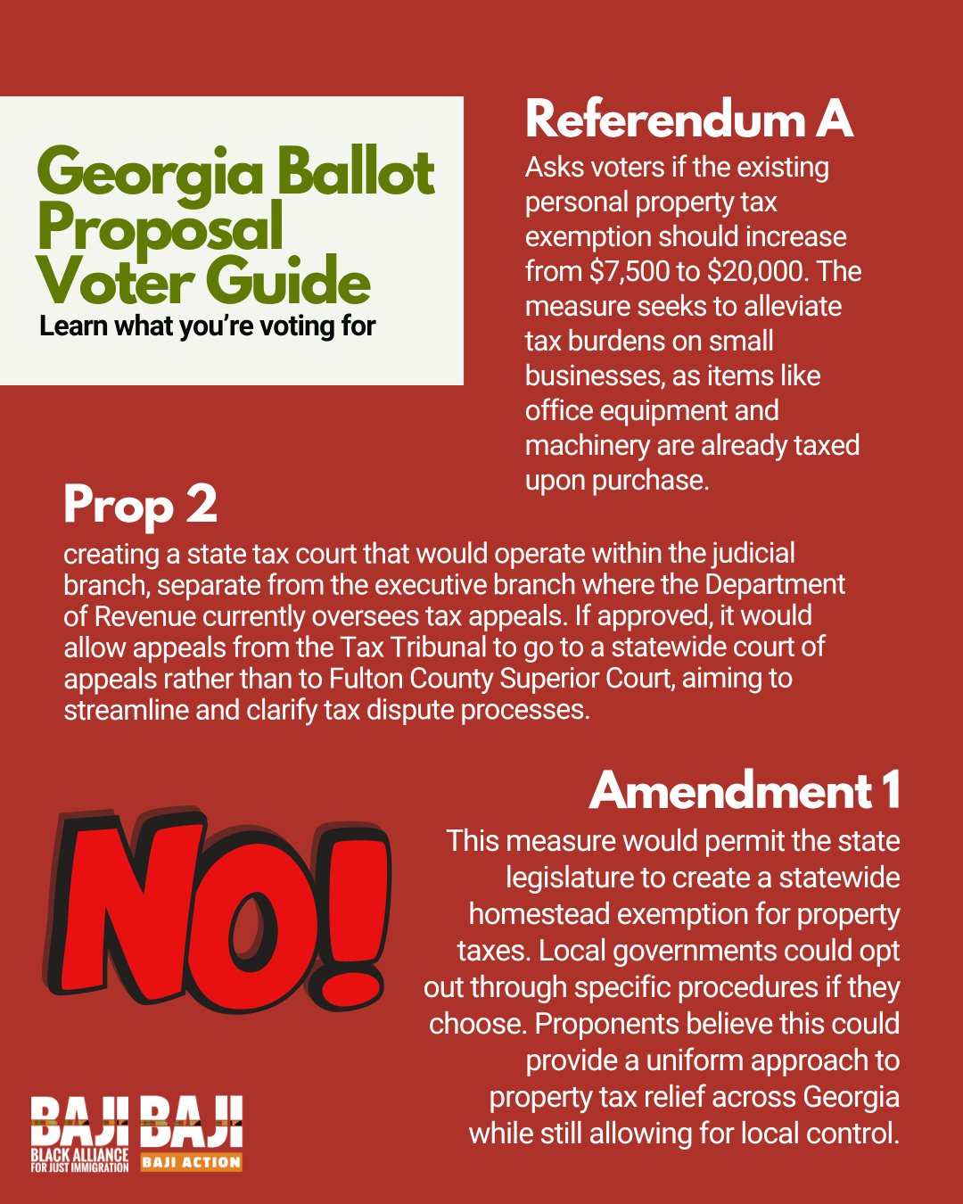 BAJI on X: “Georgians, we recommend that you vote NO on all three