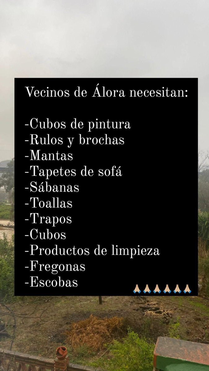 FranzVanPelt's tweet photo. 🚨⚠️ Los vecinos de Álora siguen solicitando ayuda a través de las RRSS.
Están intentando volver a la normalidad y siguen teniendo problemas con la turbiedad del agua potable.

Si conocéis a habitantes de allí preguntadles por lo que necesiten 🫂 https://t.co/yNxW0f15gC
