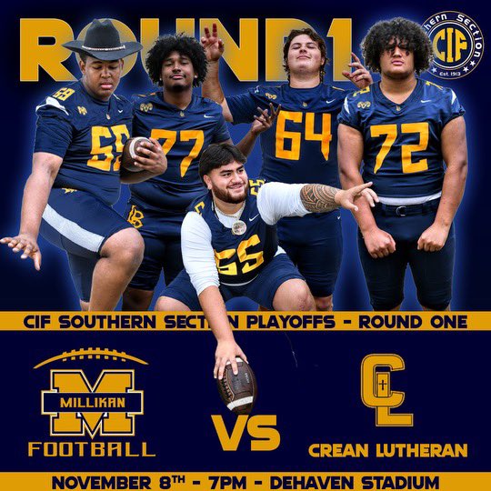 GAMEWEEK! Come to DeHaven Stadium this Friday and cheer on Rams as we take on Crean Lutheran for round 1 of the CIF Playoffs! Kickoff is at 7pm. #WinTheDay