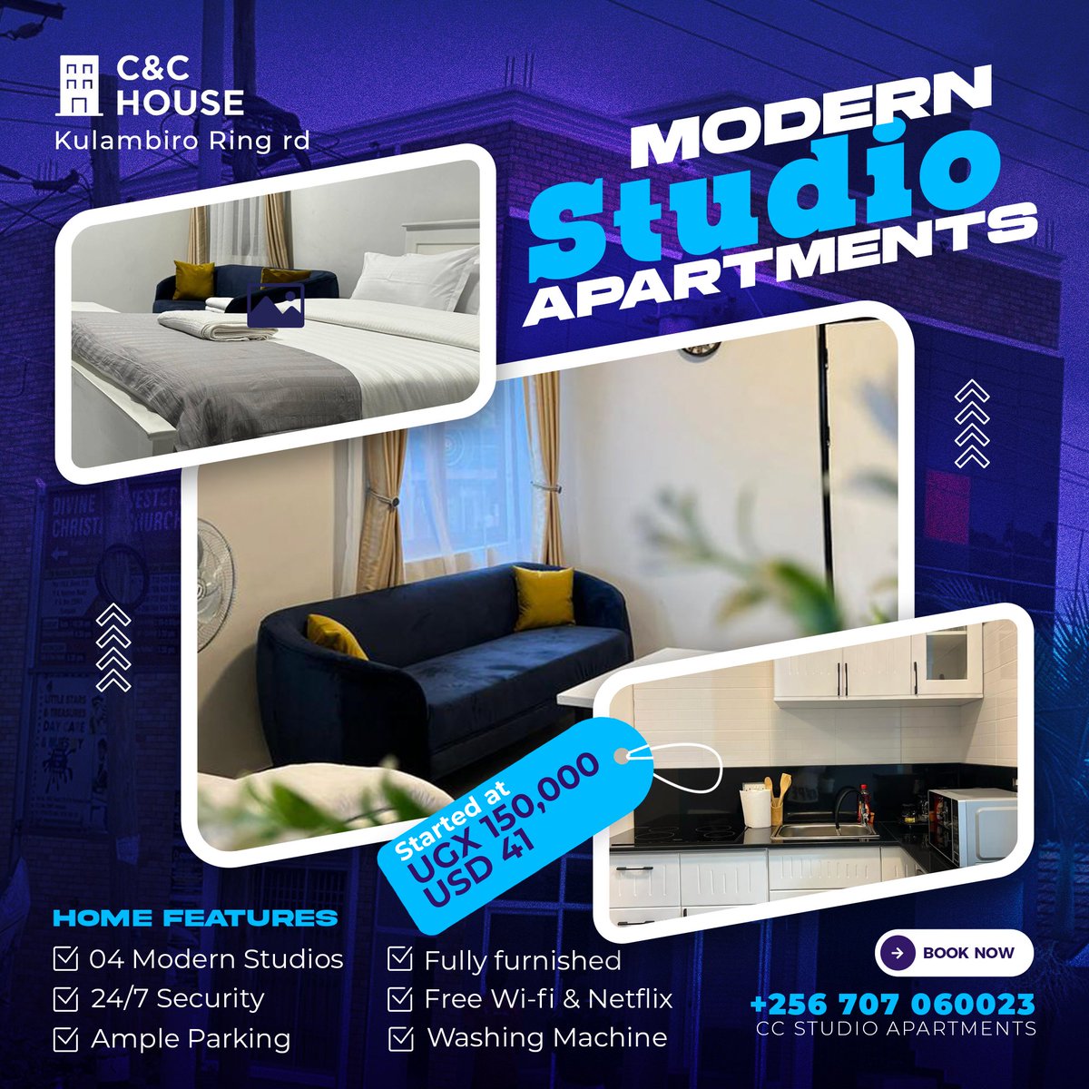 CCStudioAp's tweet photo. Looking for more than just a place to sleep? Discover C&amp;C Studio Apartments—a stylish, affordable stay where you can work, relax, and explore Kampala. Your next adventure starts here! #apartments #mujemedia #explore @MujeMedia https://t.co/RGDmWUQgia