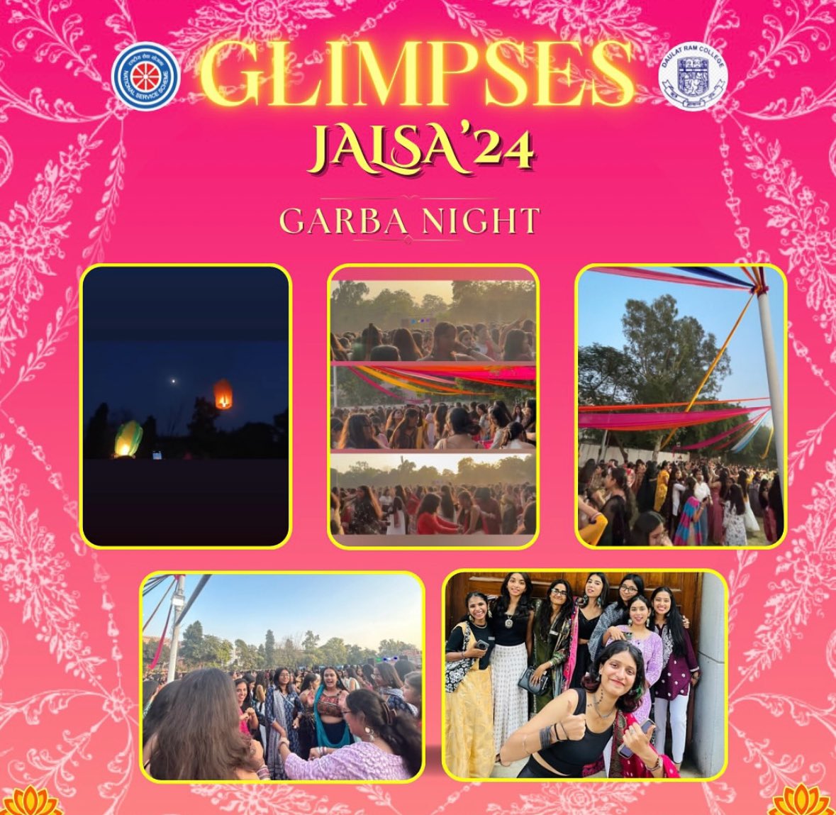 nssdrc_'s tweet photo. “JALSA’24-‘ संकल्प सेवा उत्सव ‘ organized by NSS Unit of Daulat Ram College culminated in an unforgettable Garba night, where everyone danced their hearts out in a vibrant celebration of culture and joy! 💃🎶 https://t.co/WEELrBUrW3